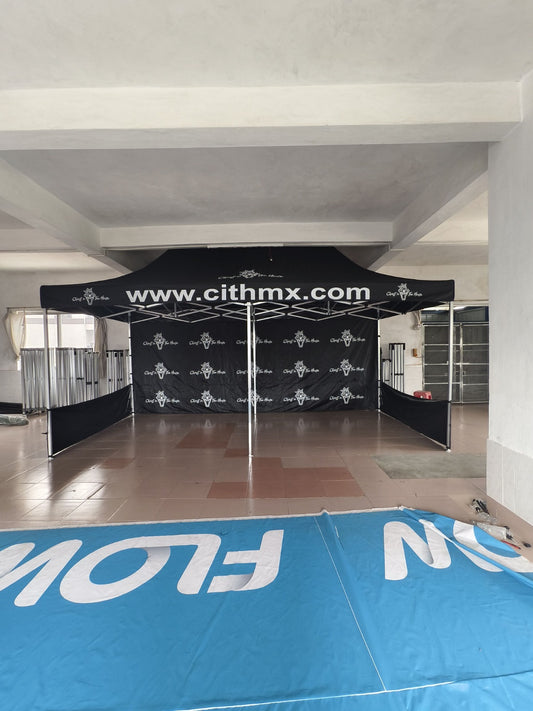 Pop up 6x3m tält med egen design